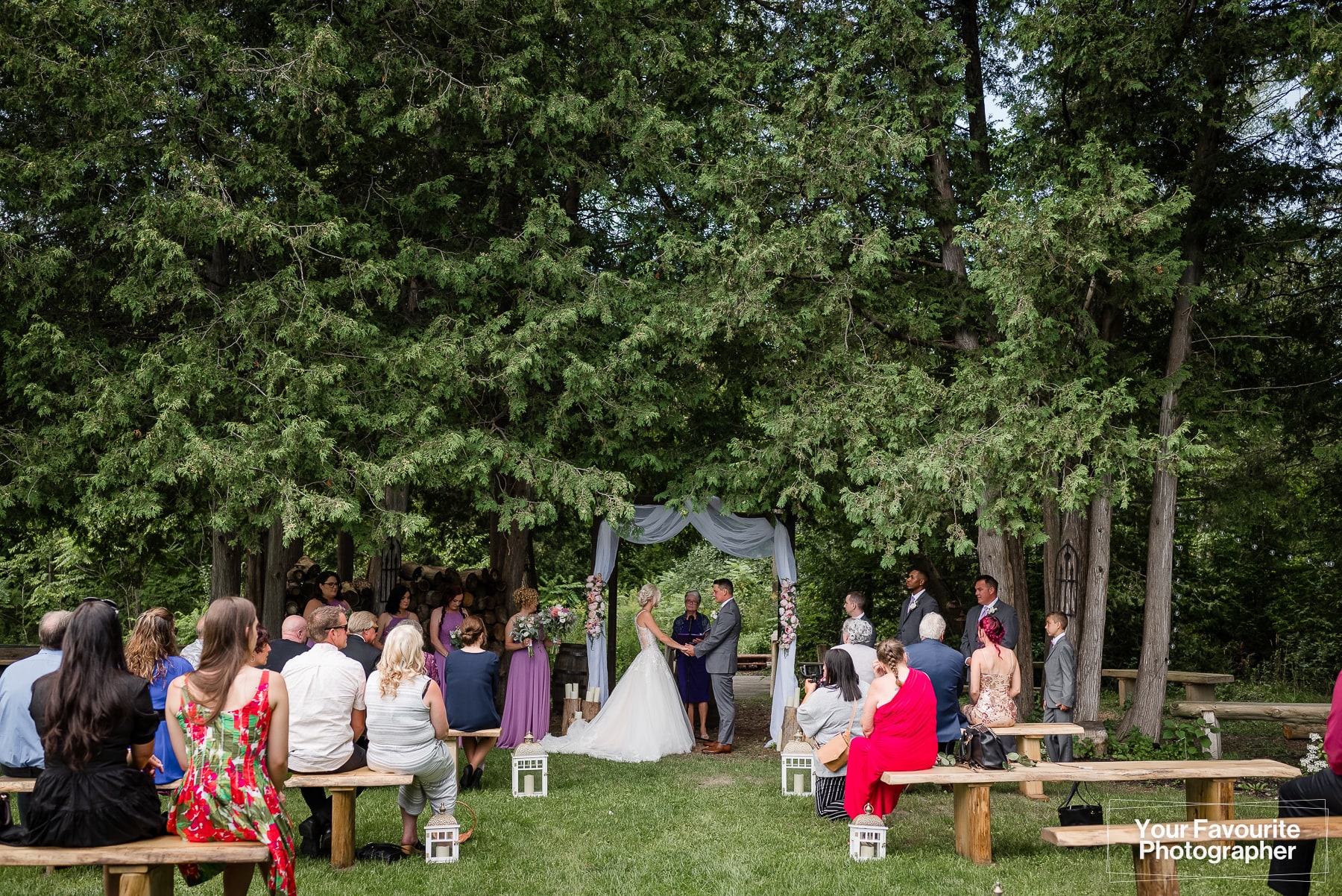 Wide view of wedding ceremony