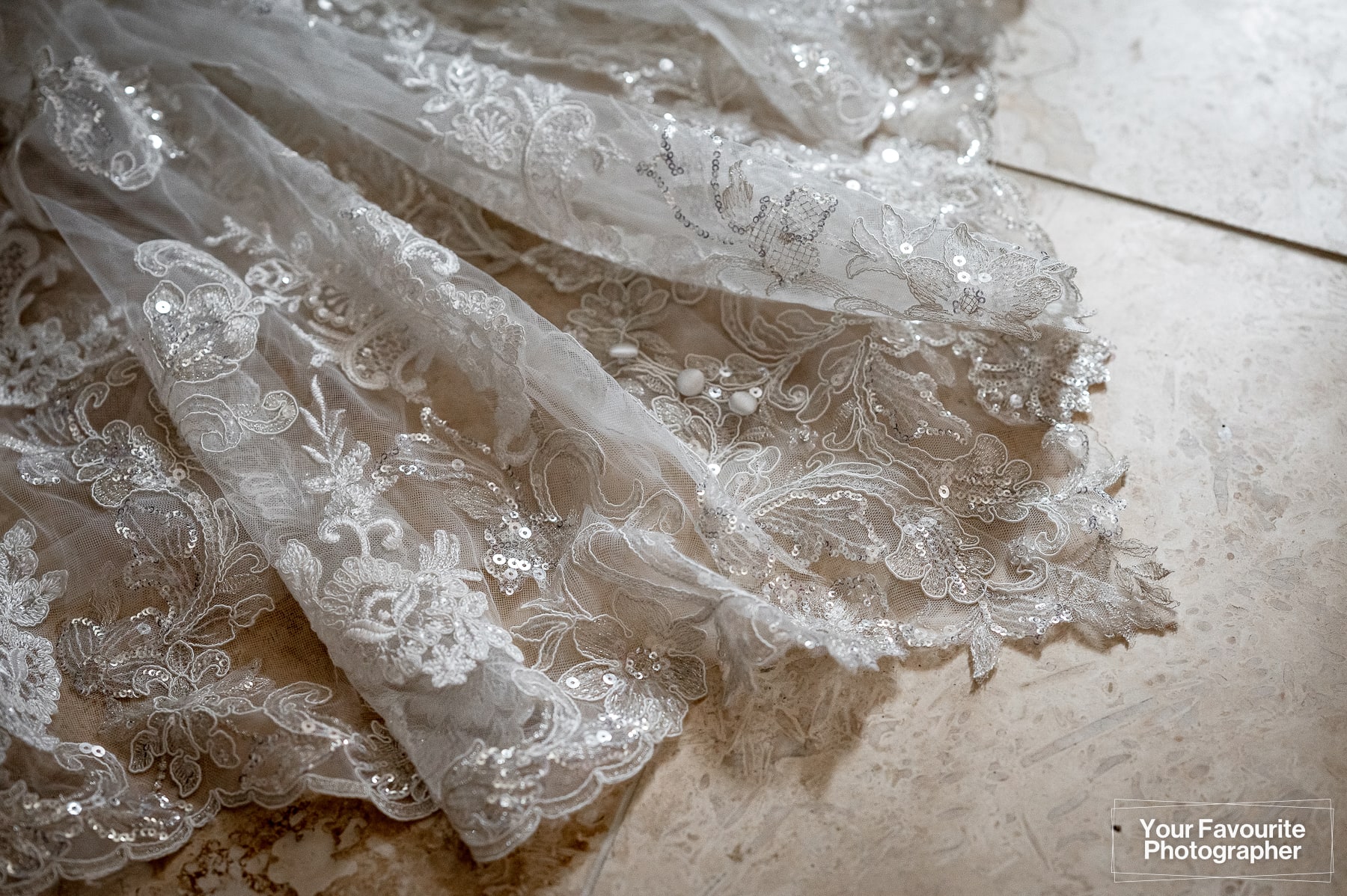 Wedding dress lace detail