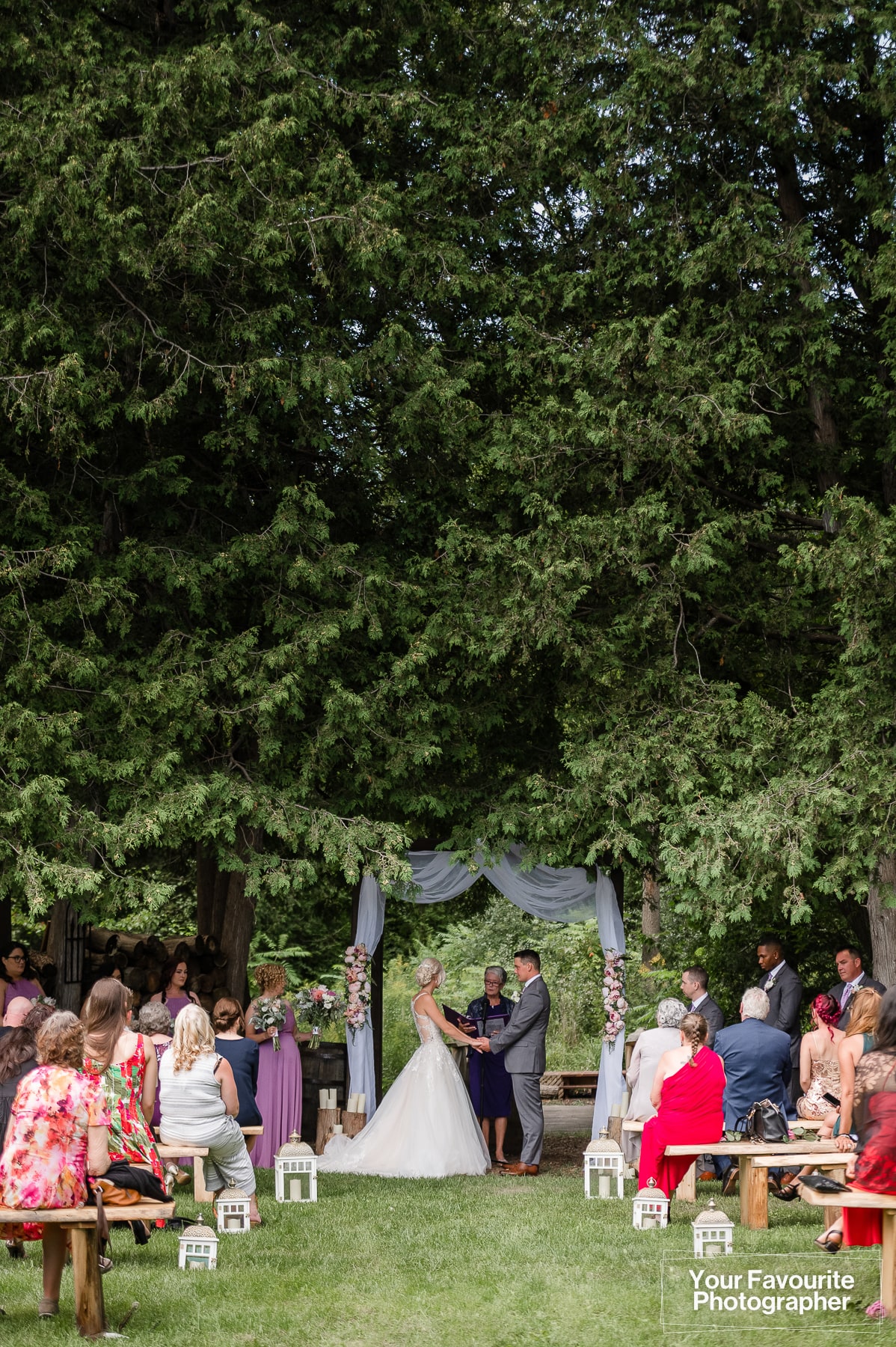 Wide view of wedding ceremony