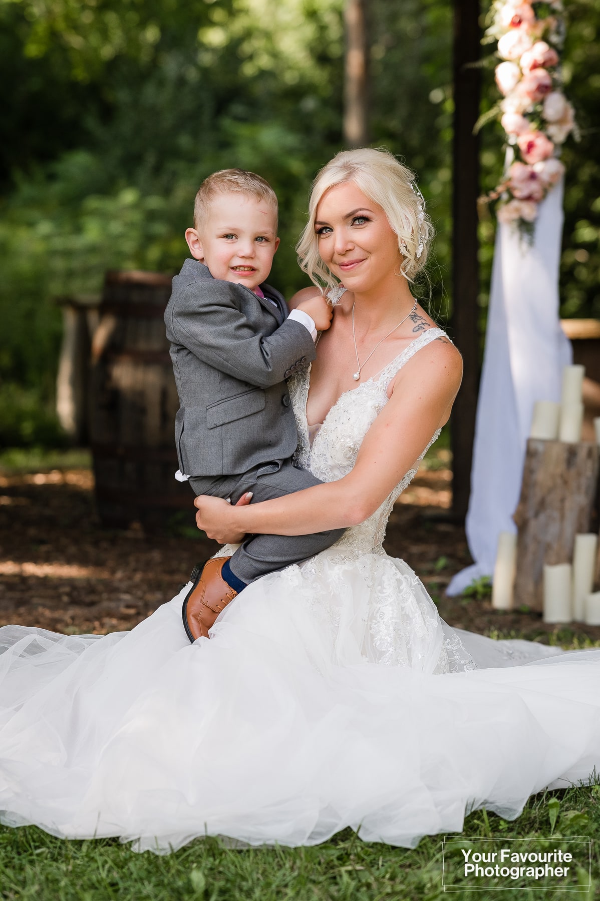Bride with her son