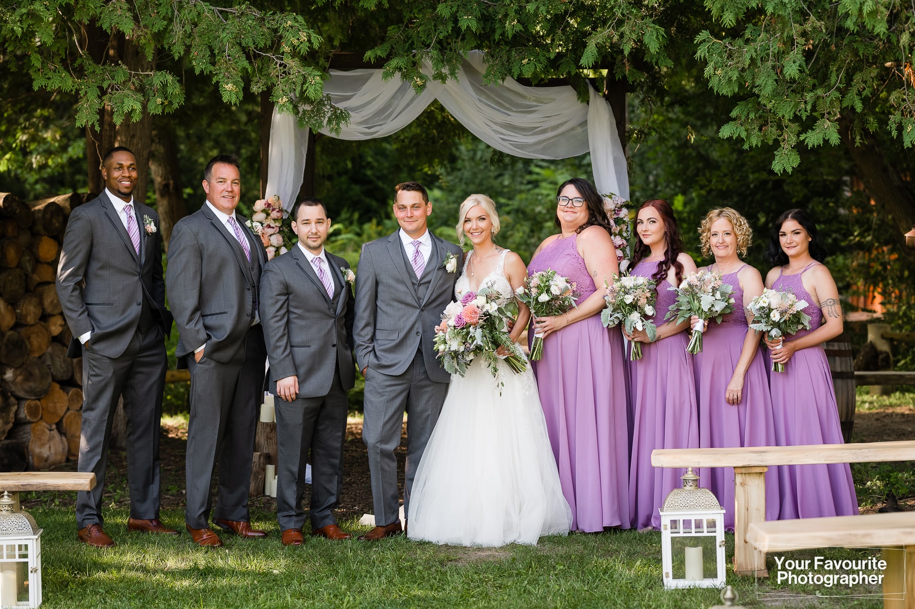 Posed photo of wedding party