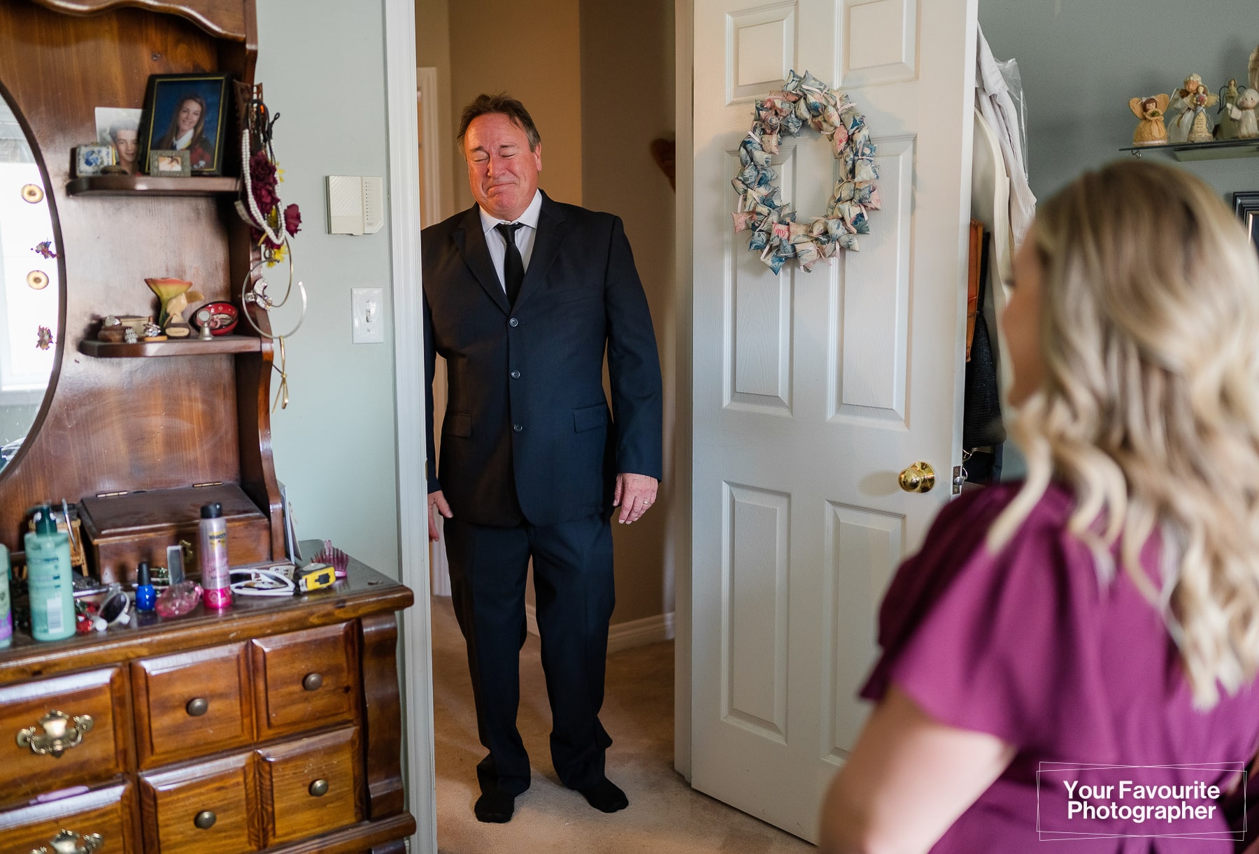 Bride's dad shocked to see her