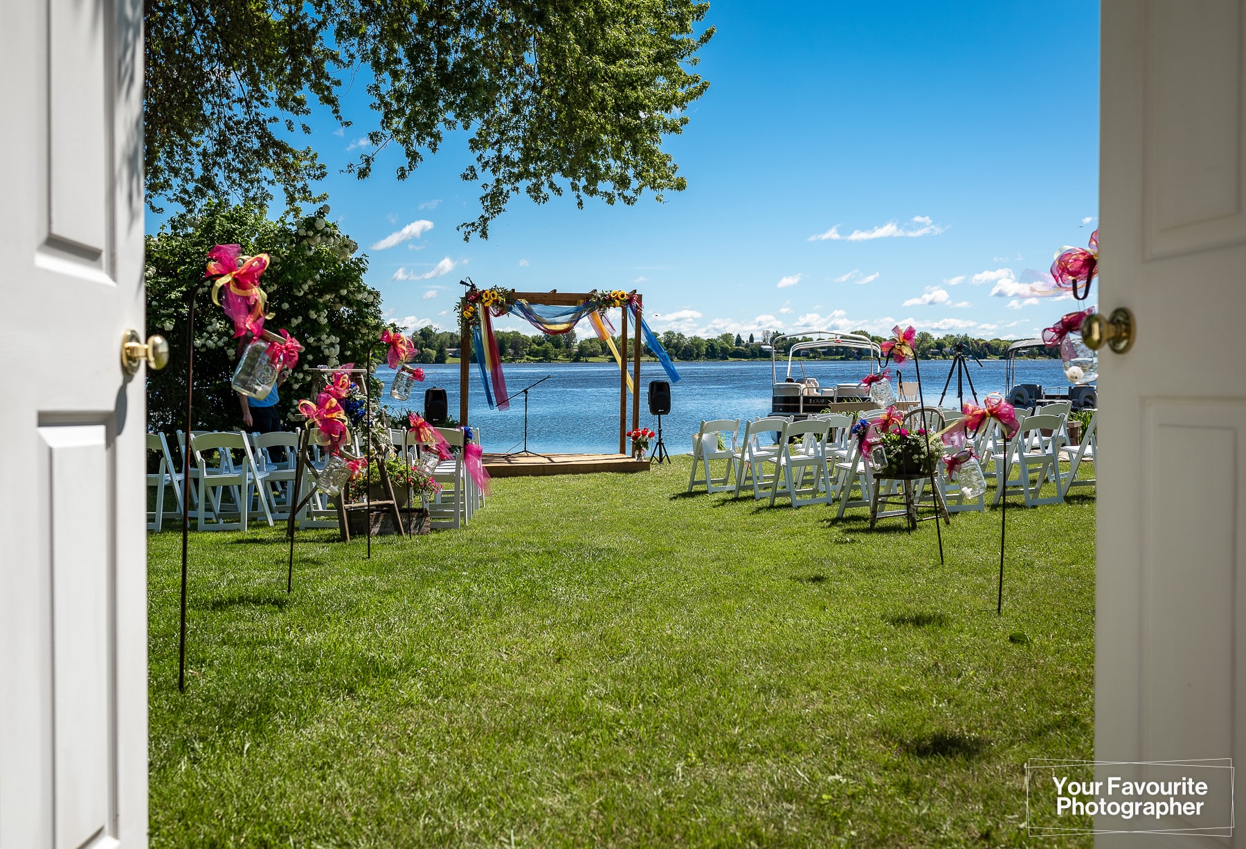 Backyard wedding on a lake in Seagrave, Ontario - Emily & Niko