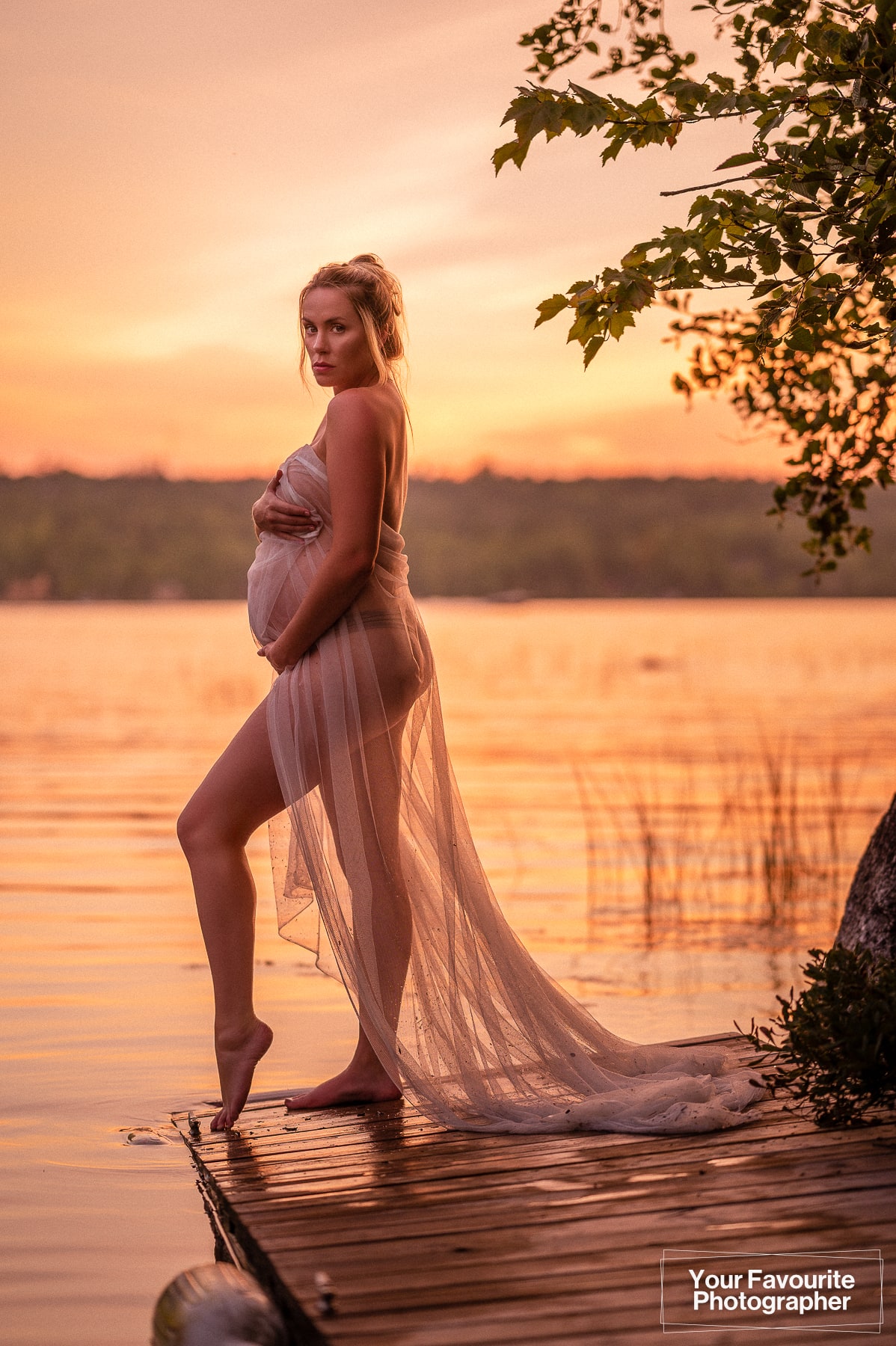 Maternity photo shoot with Leigha at a lake in Halifax